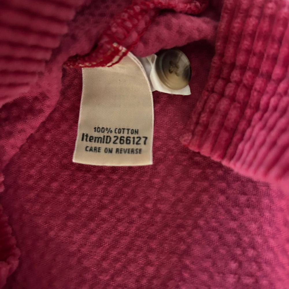 LL Bean Womens Corduroy Button Down Shirt Raspberry Pink Cotton Regular M - Picture 5 of 9